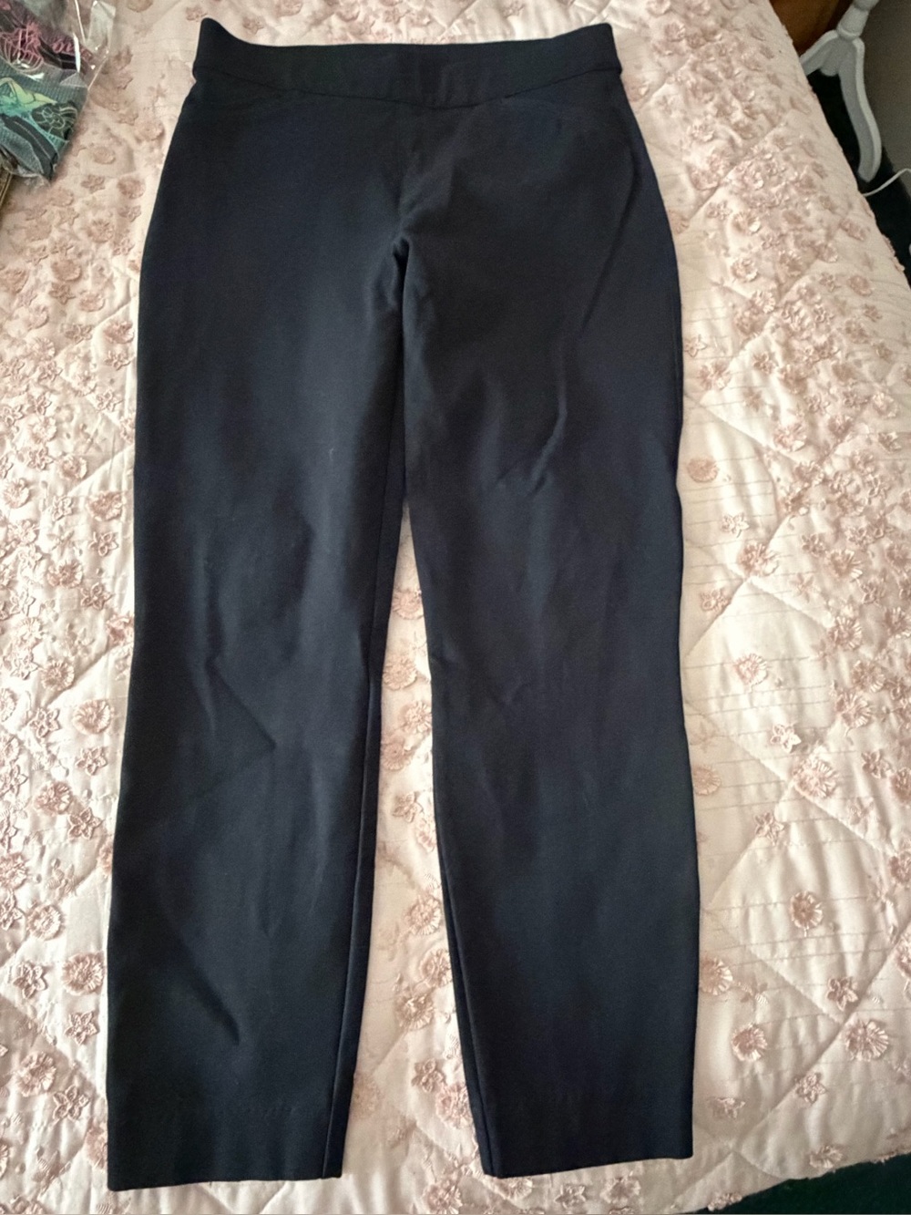 SPANX The Perfect Pant Ankle Backseam Skinny Ponte Trousers Black L